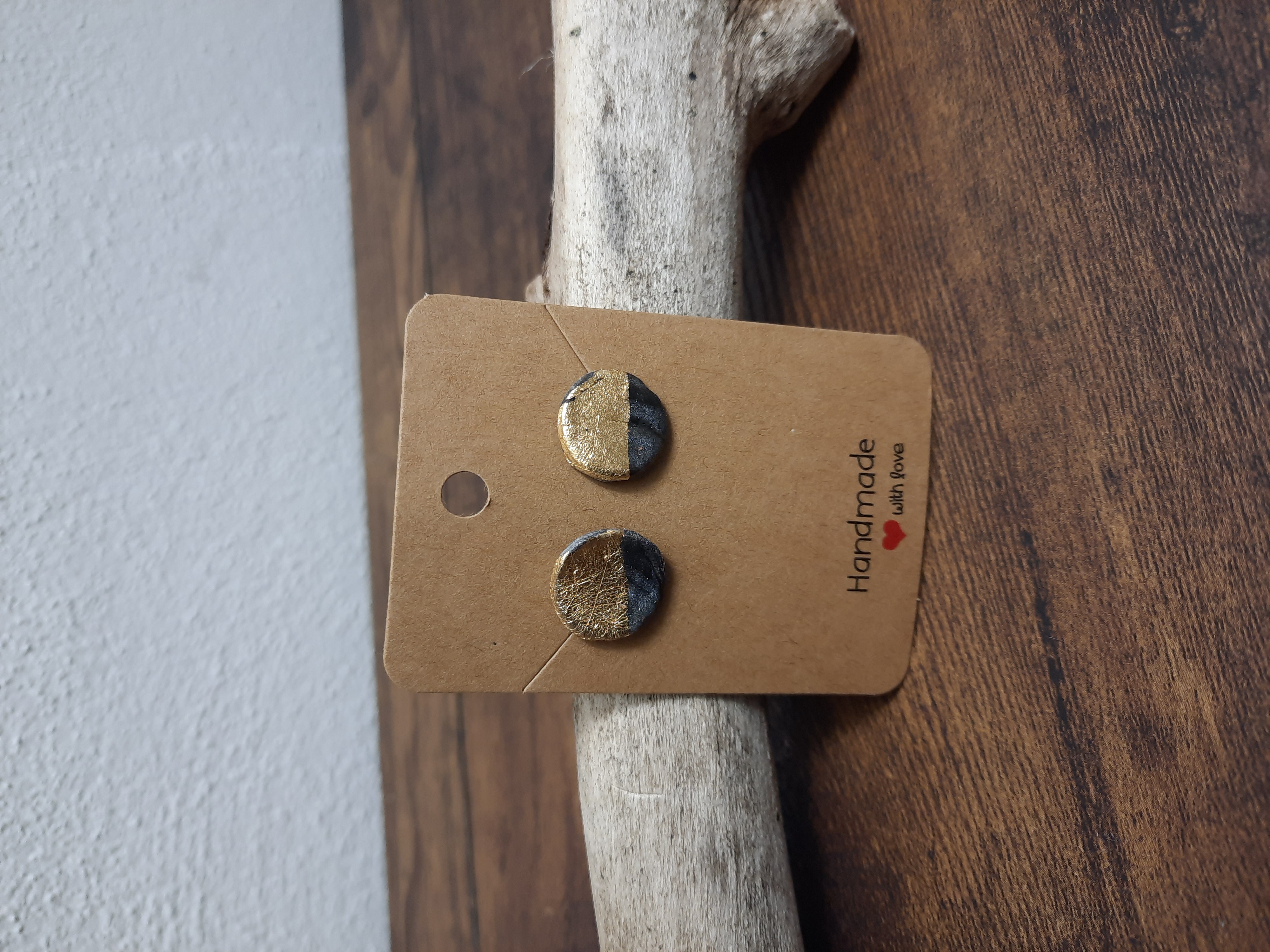 Ohrstecker  Marmor-gold