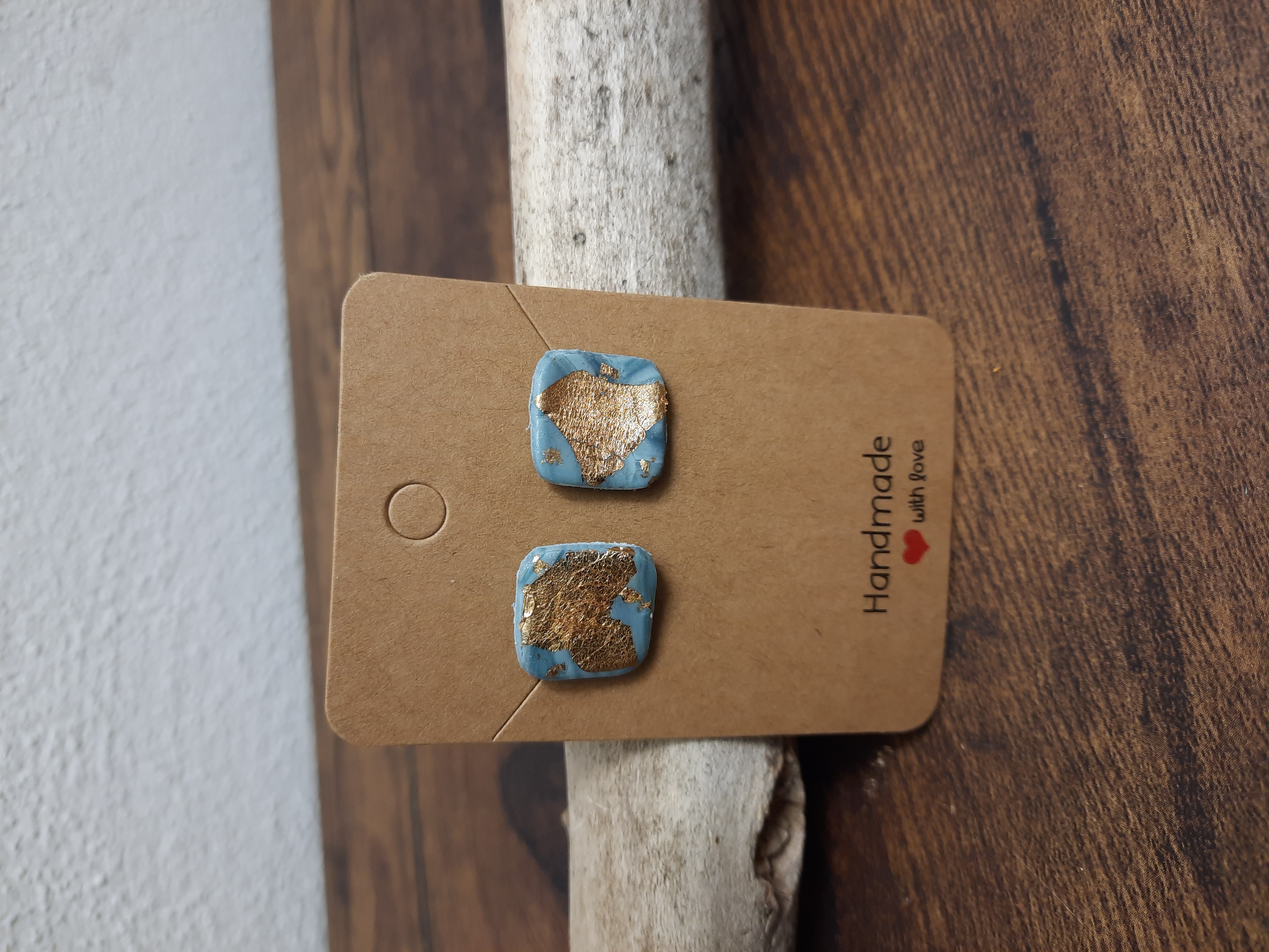 Ohrstecker turkis-gold