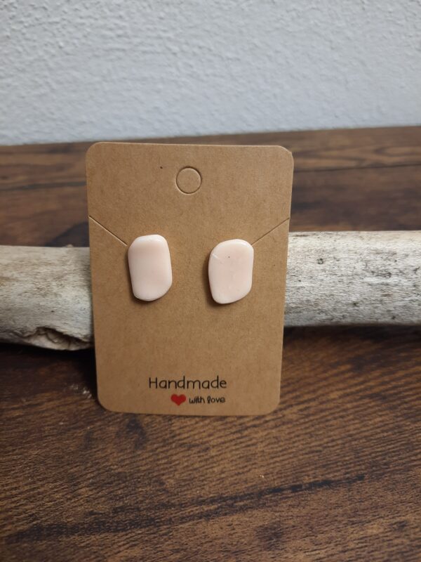 Ohrstecker rosa-beige