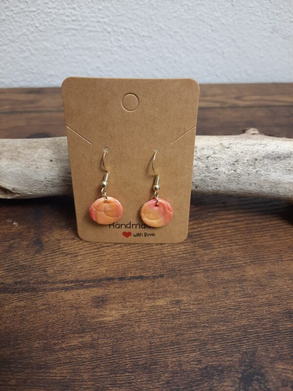 Gold-orange Ohrringe – Bild 2